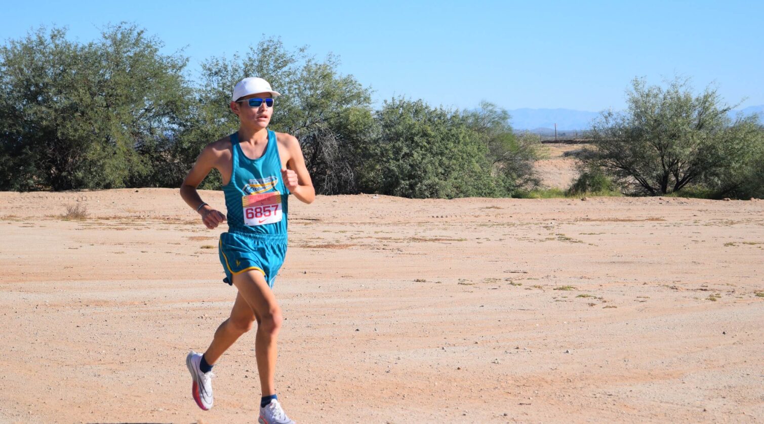 CCC's Damien Clark running during a cross country race.