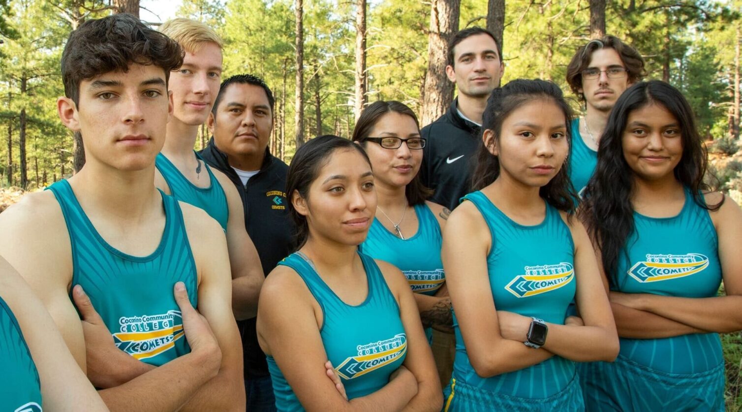 CCC's Cross Country team posing in their uniforms.